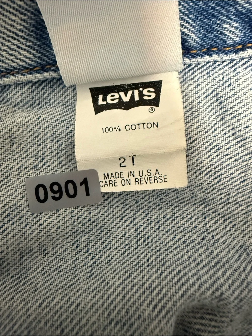 VTG 90s Little Levi's Denim Jacket Sz 2T Orange Tab USA Pockets Snap Front 72027